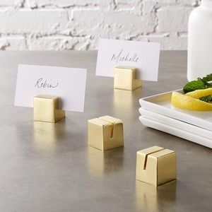 CB2 Brushed gold place card holders -- Set of 15